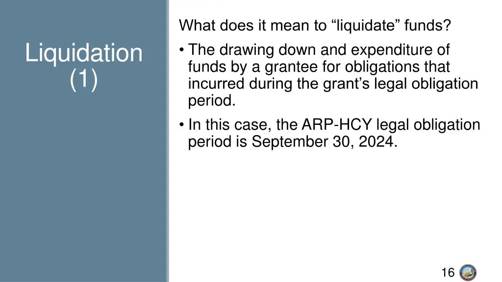 what does it mean to liquidate funds the drawing