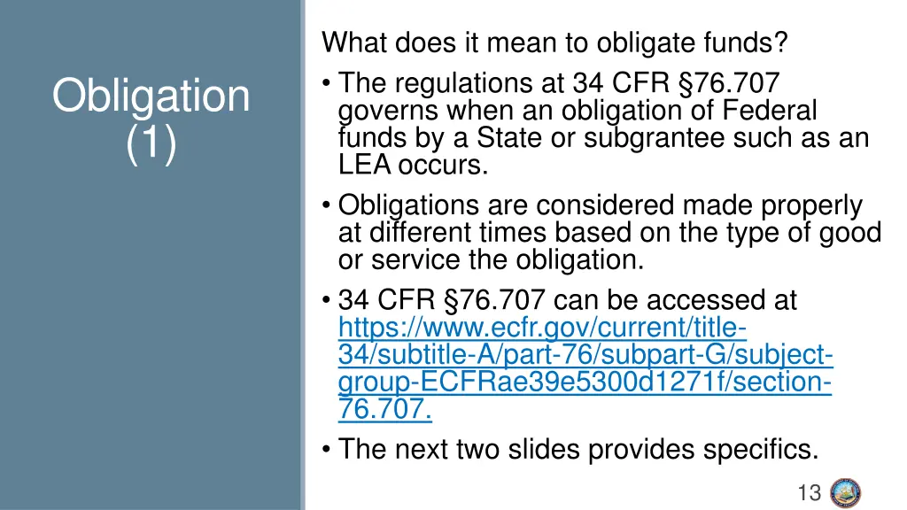 what does it mean to obligate funds