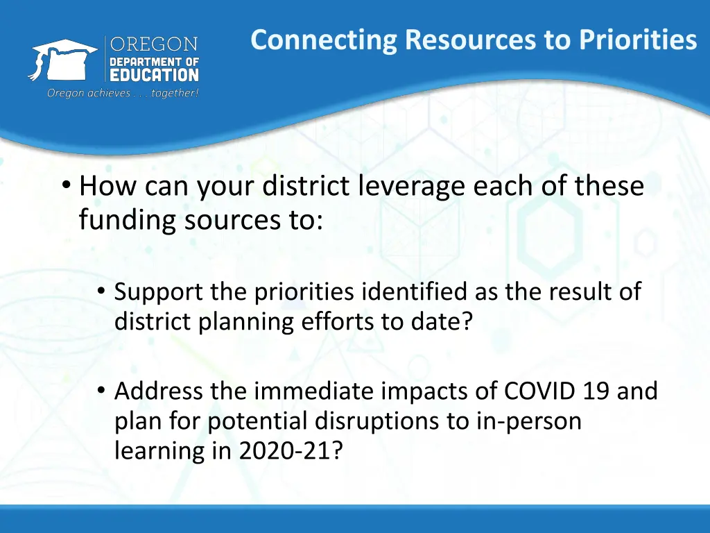 connecting resources to priorities
