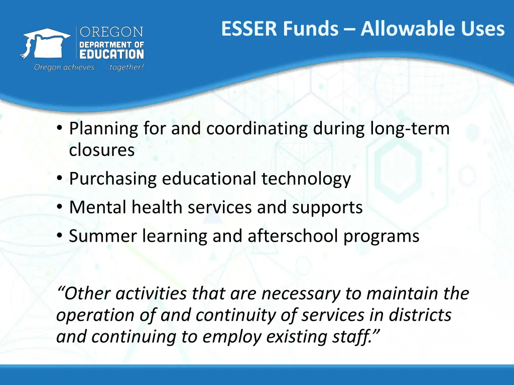 esser funds allowable uses 1