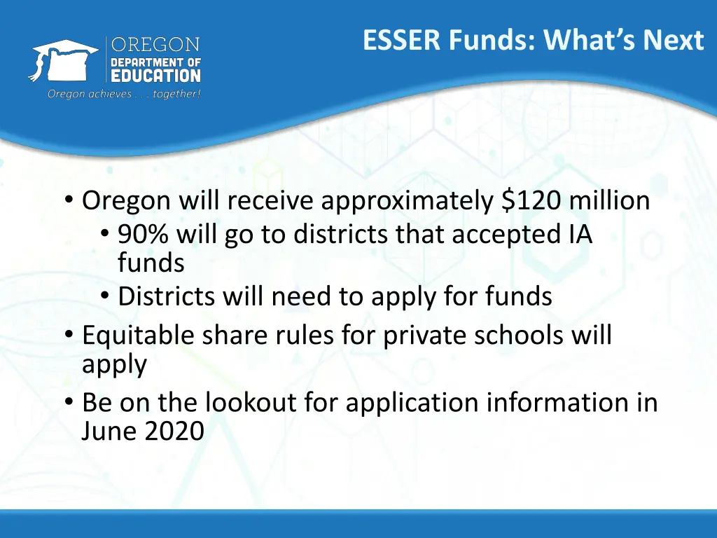 esser funds what s next