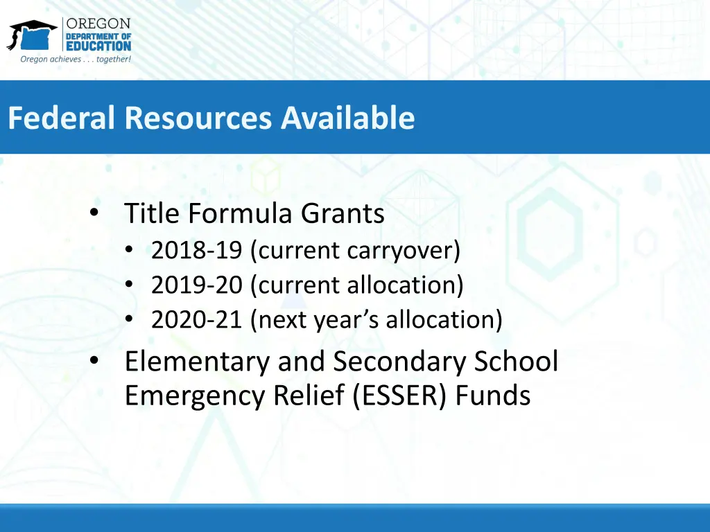 federal resources available