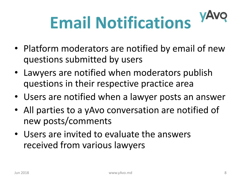 email notifications