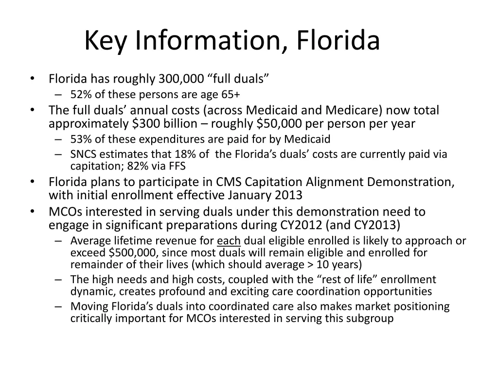 key information florida
