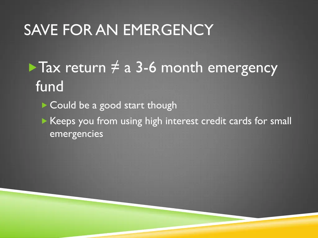 save for an emergency 1
