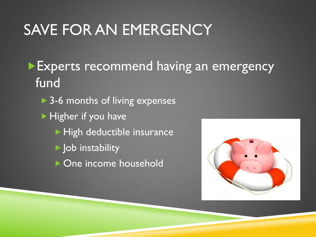 save for an emergency