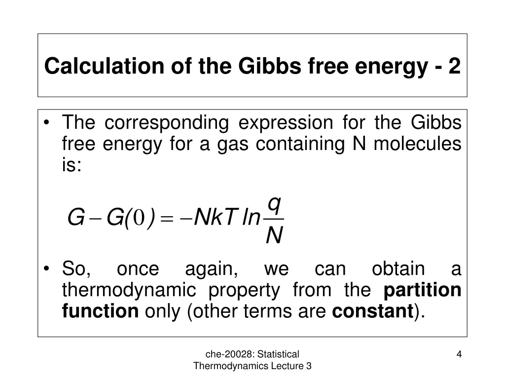 calculation of the gibbs free energy 2