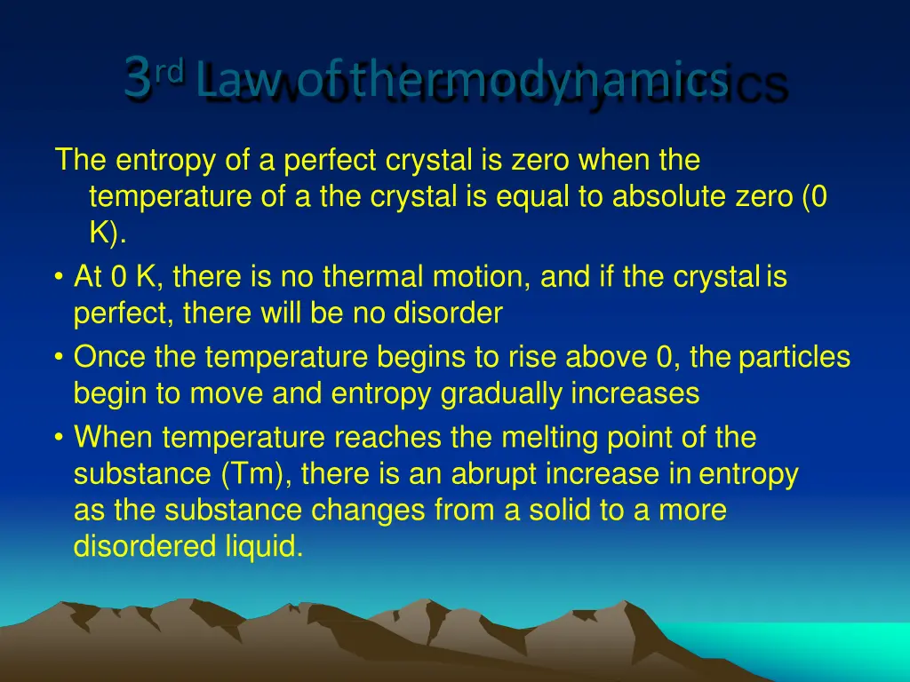 3 rd law ofthermodynamics
