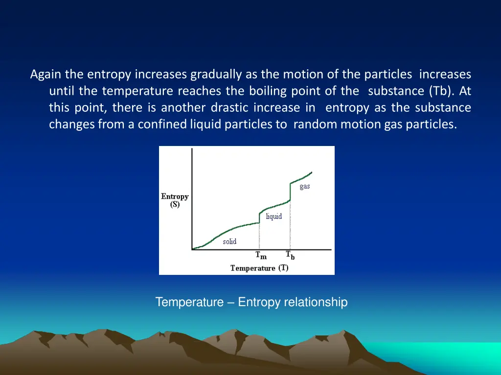 again the entropy increases gradually