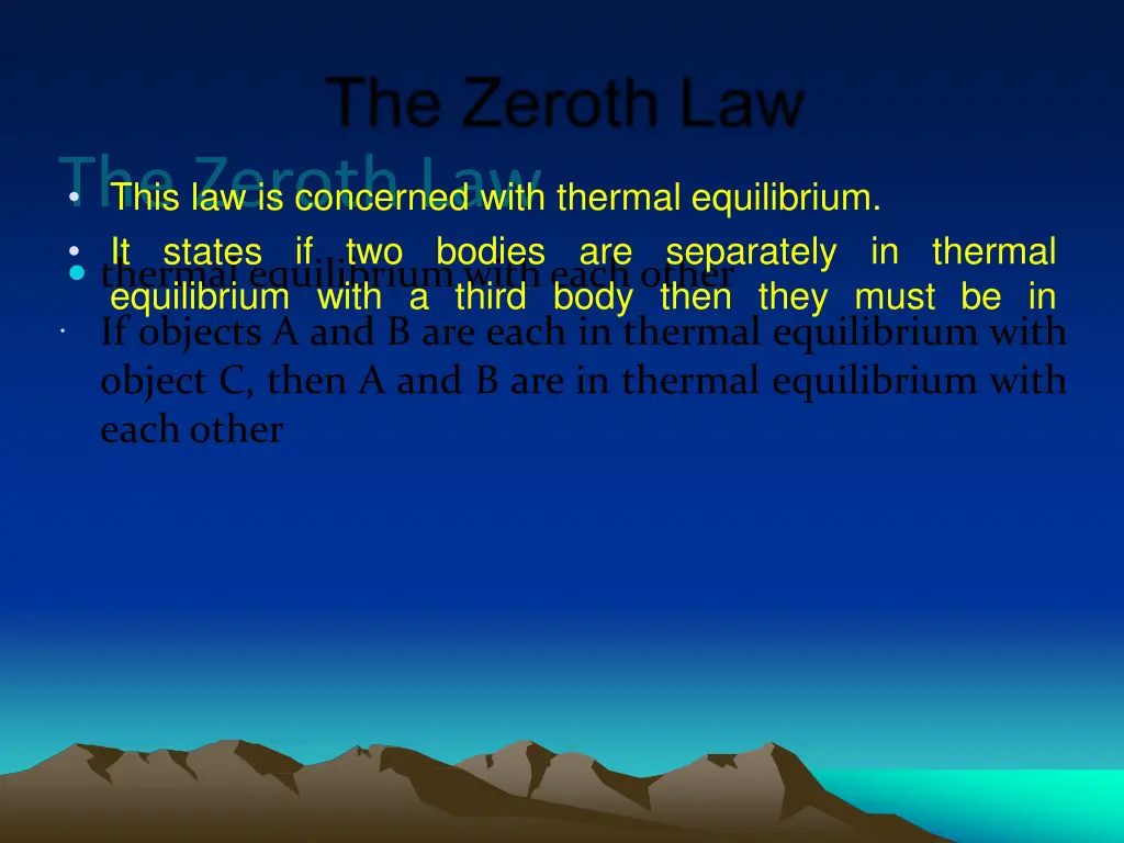the zeroth law this law is concerned with thermal