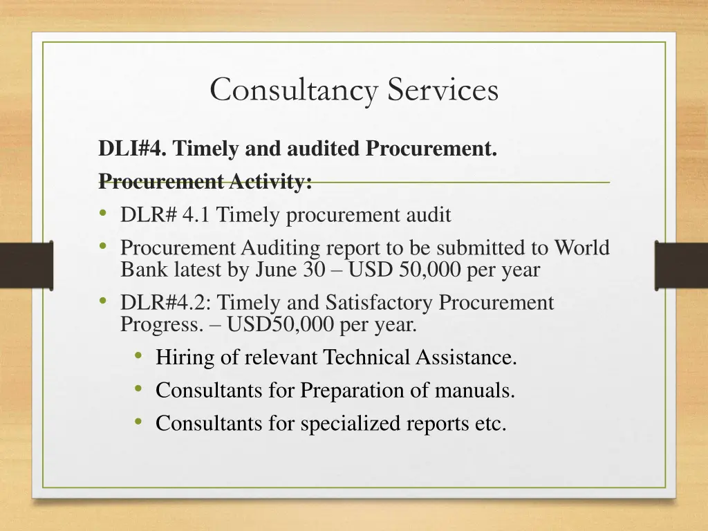 consultancy services