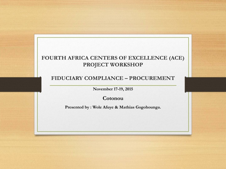 fourth africa centers of excellence ace project