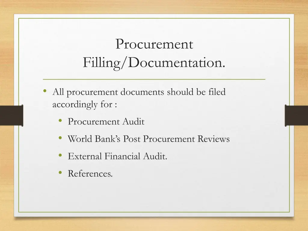 procurement filling documentation