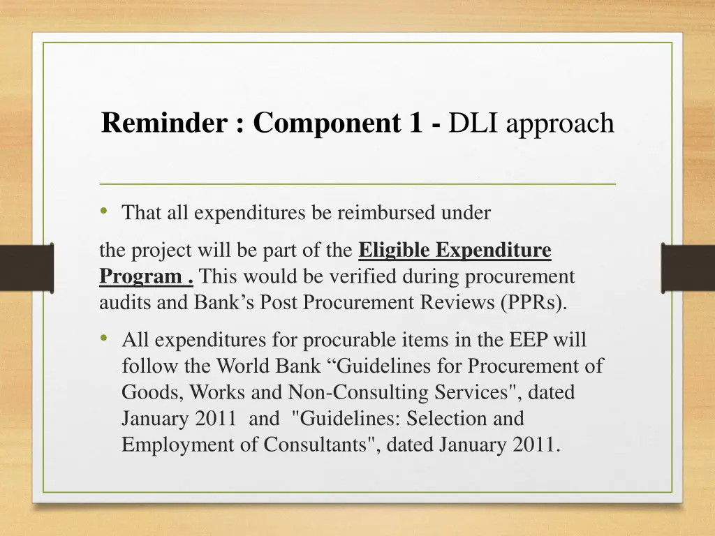 reminder component 1 dli approach