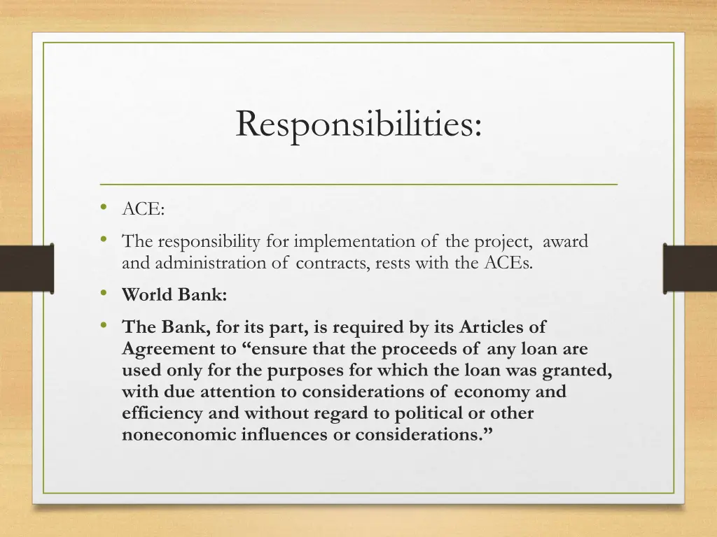 responsibilities