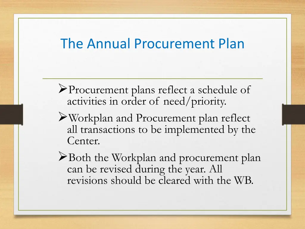 the annual procurement plan 1