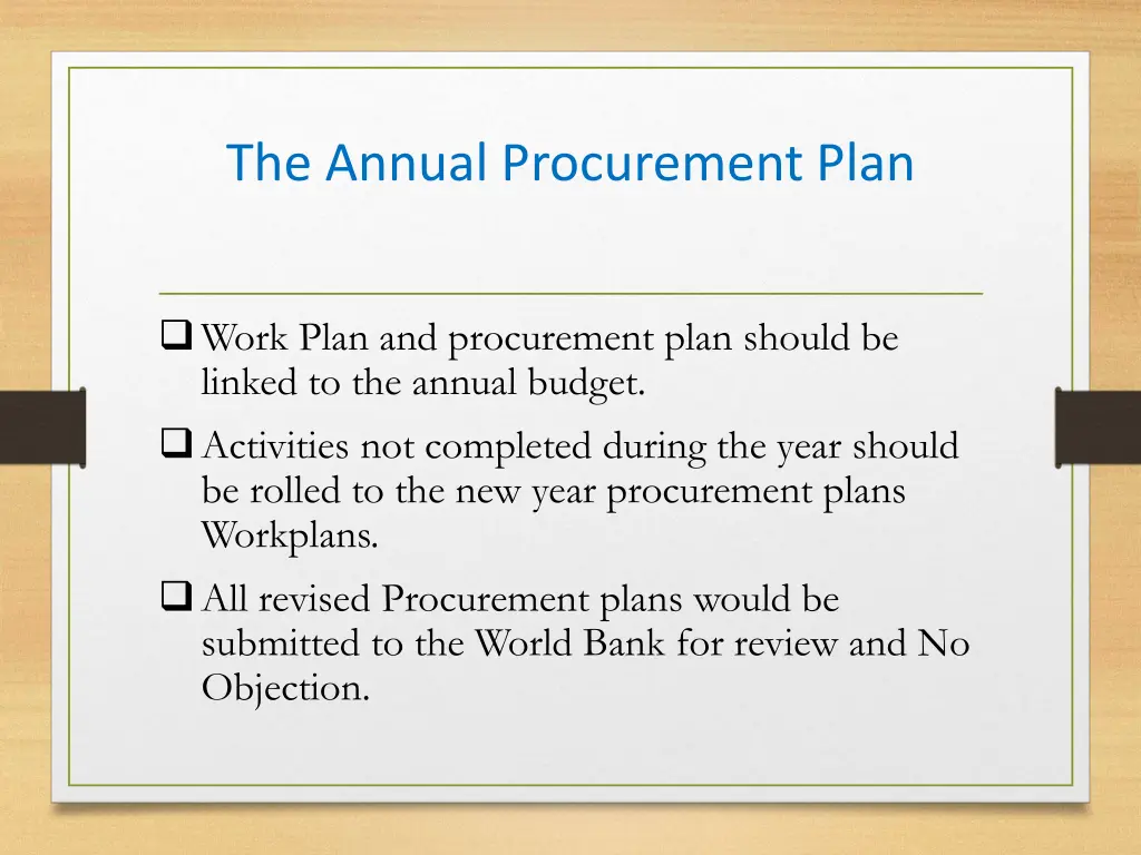 the annual procurement plan