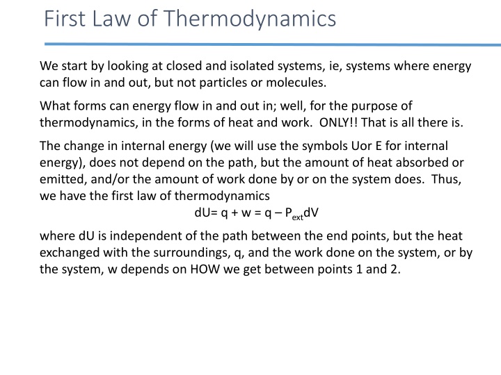 first law of thermodynamics