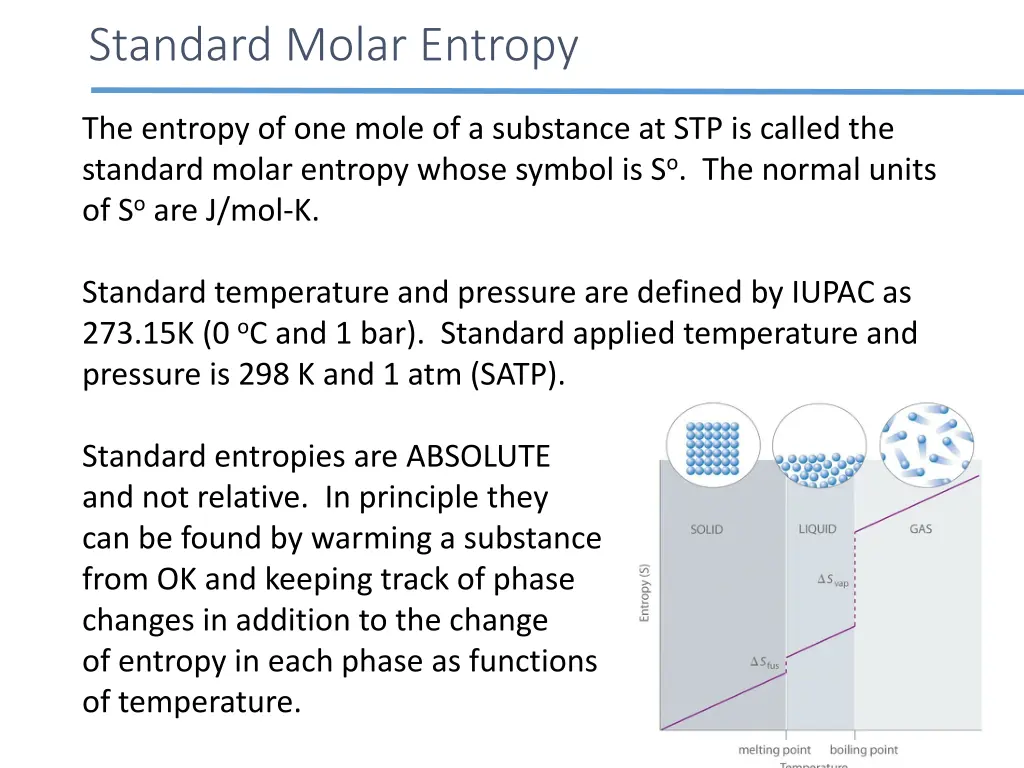 standard molar entropy