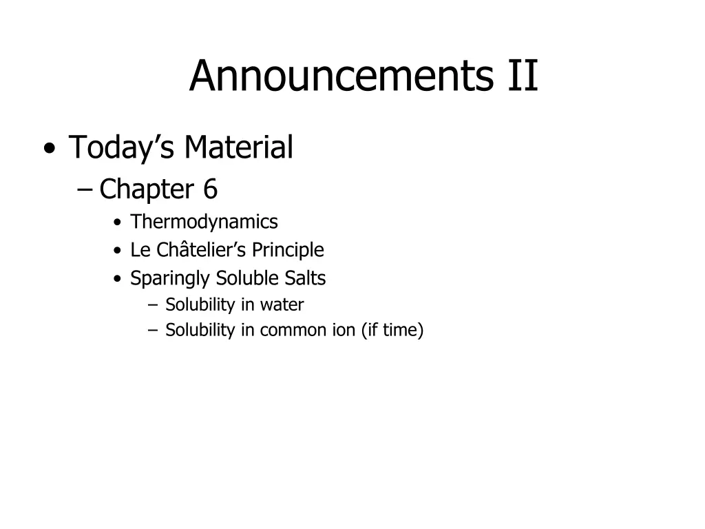 announcements ii