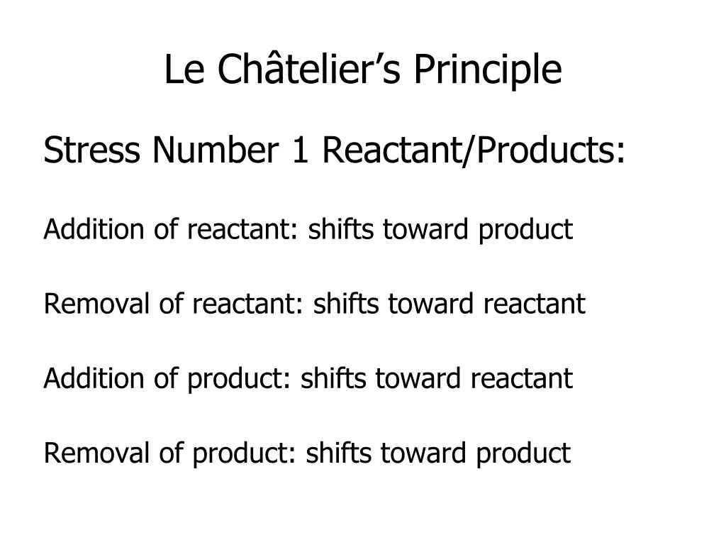 le ch telier s principle 1