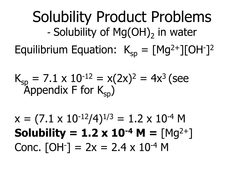 solubility product problems solubility