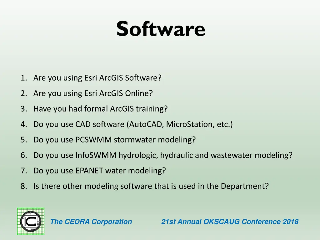 1 are you using esri arcgis software
