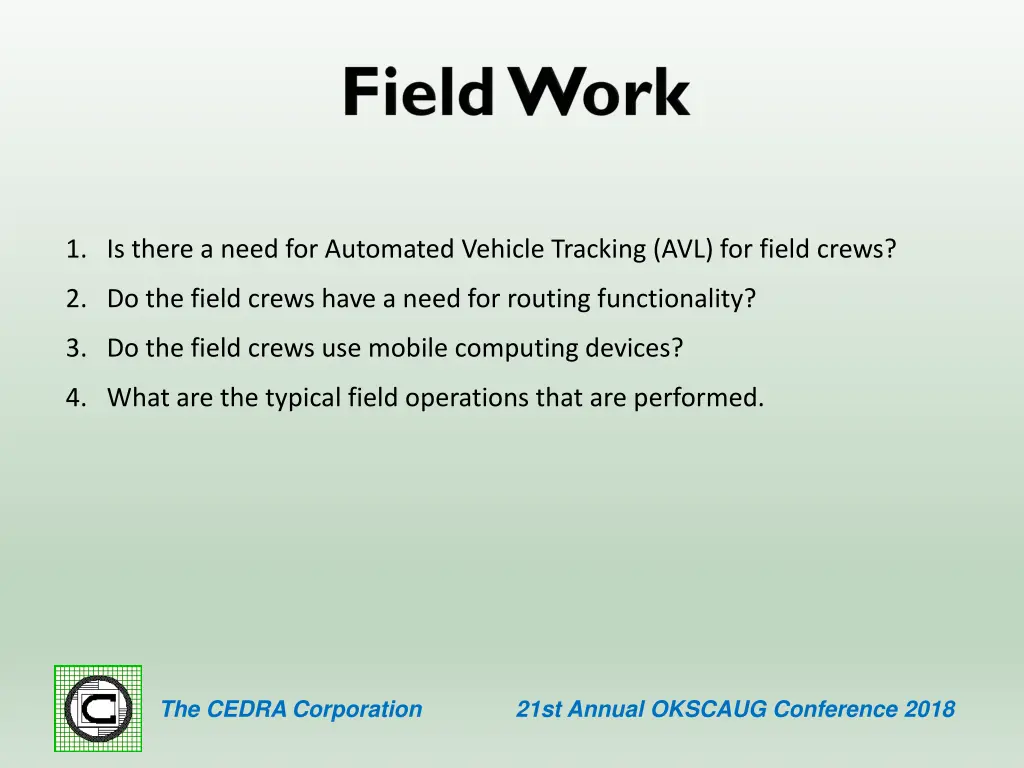 1 is there a need for automated vehicle tracking