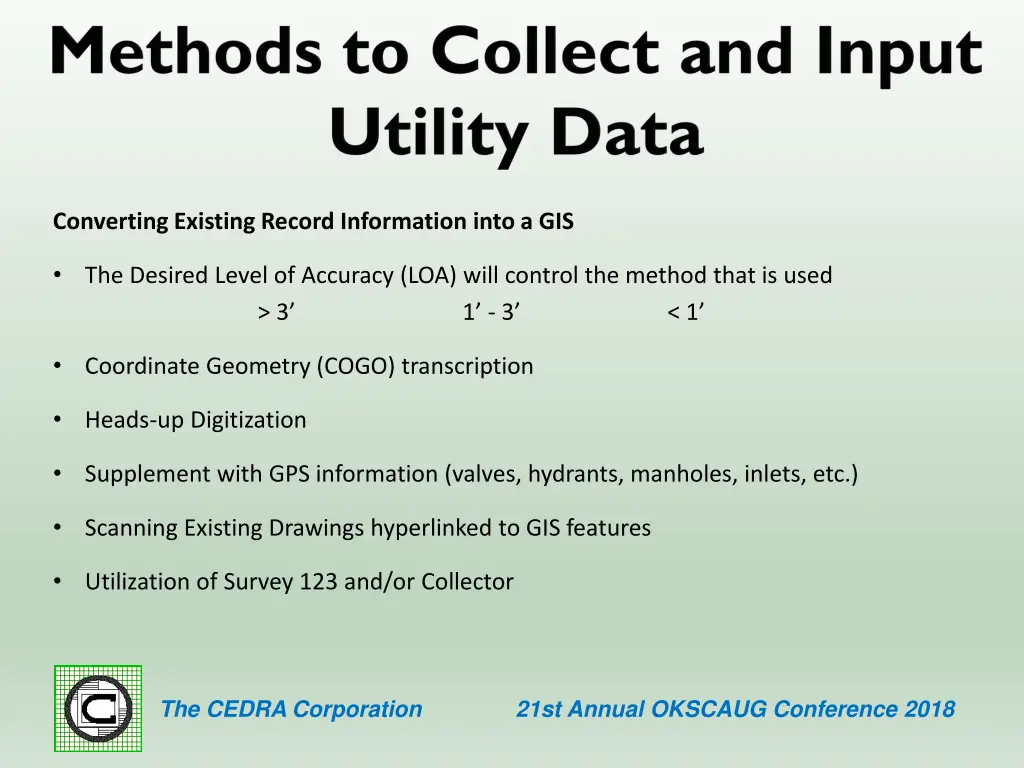 converting existing record information into a gis