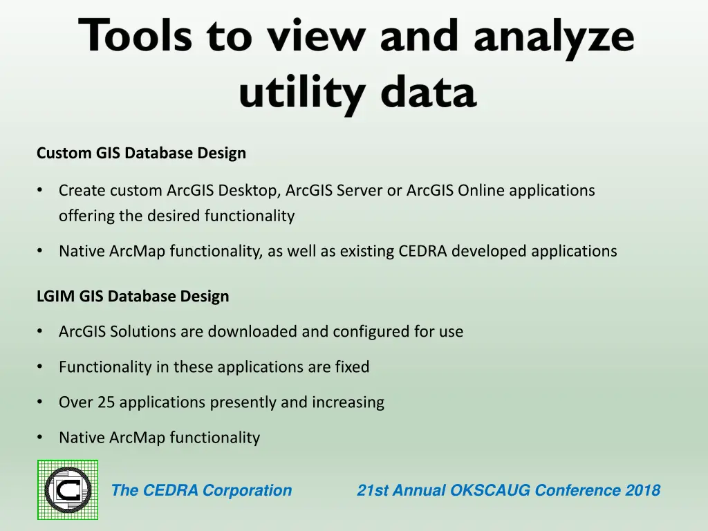 custom gis database design