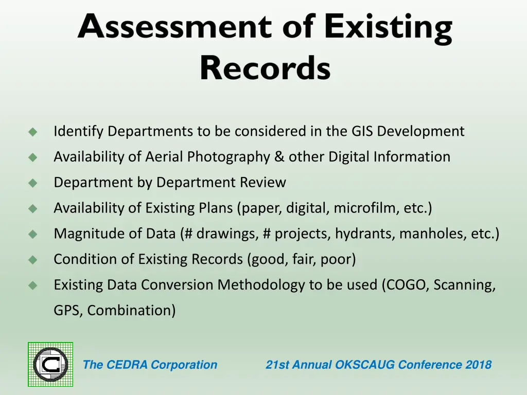identify departments to be considered