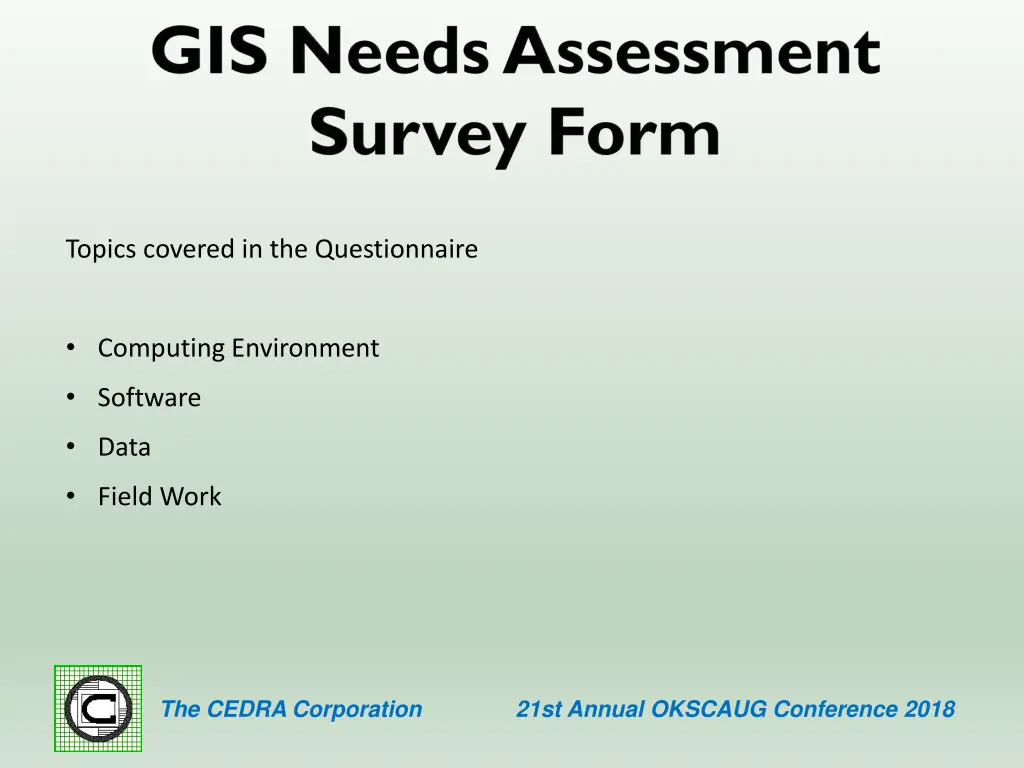 topics covered in the questionnaire