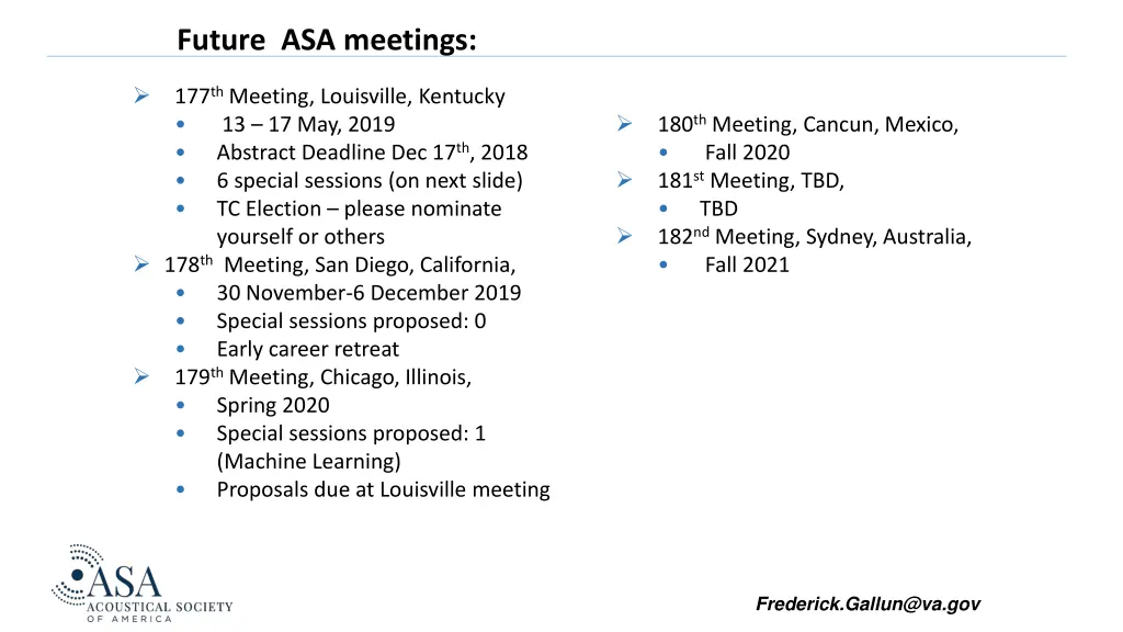 future asa meetings