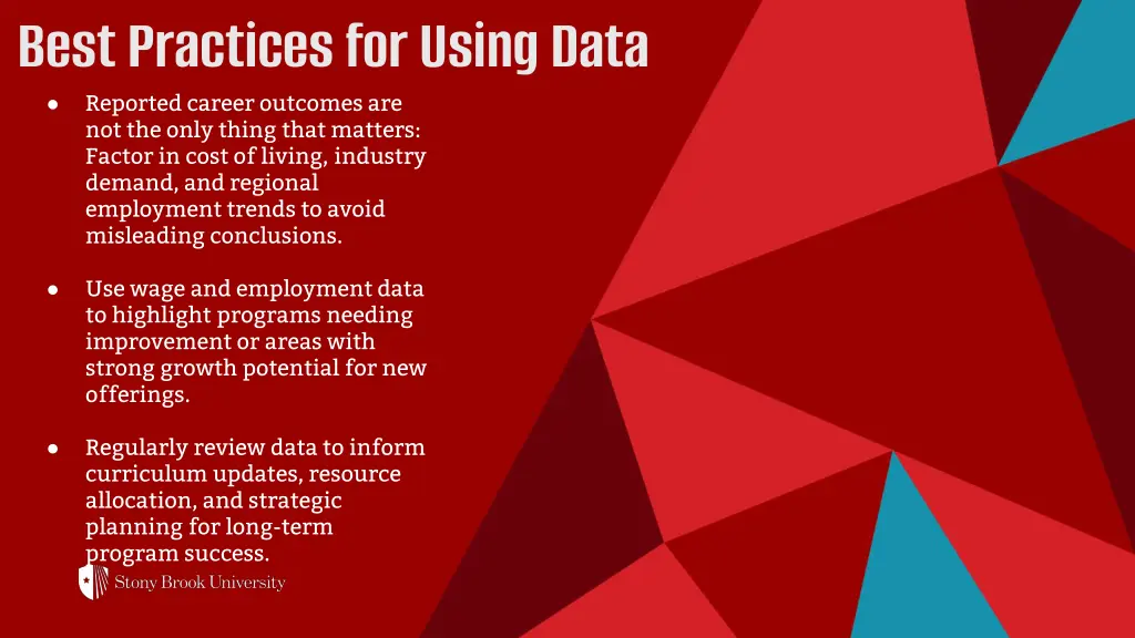 best practices for using data reported career