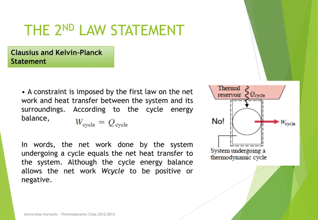 the 2 nd law statement 2