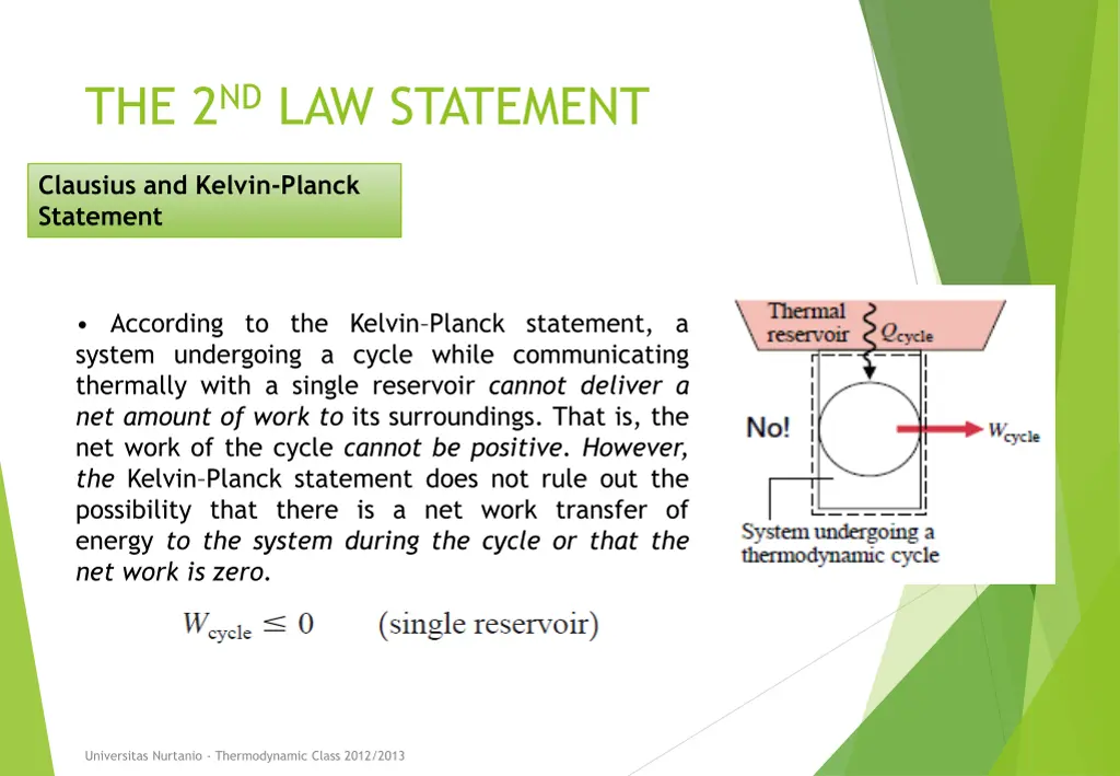 the 2 nd law statement 3