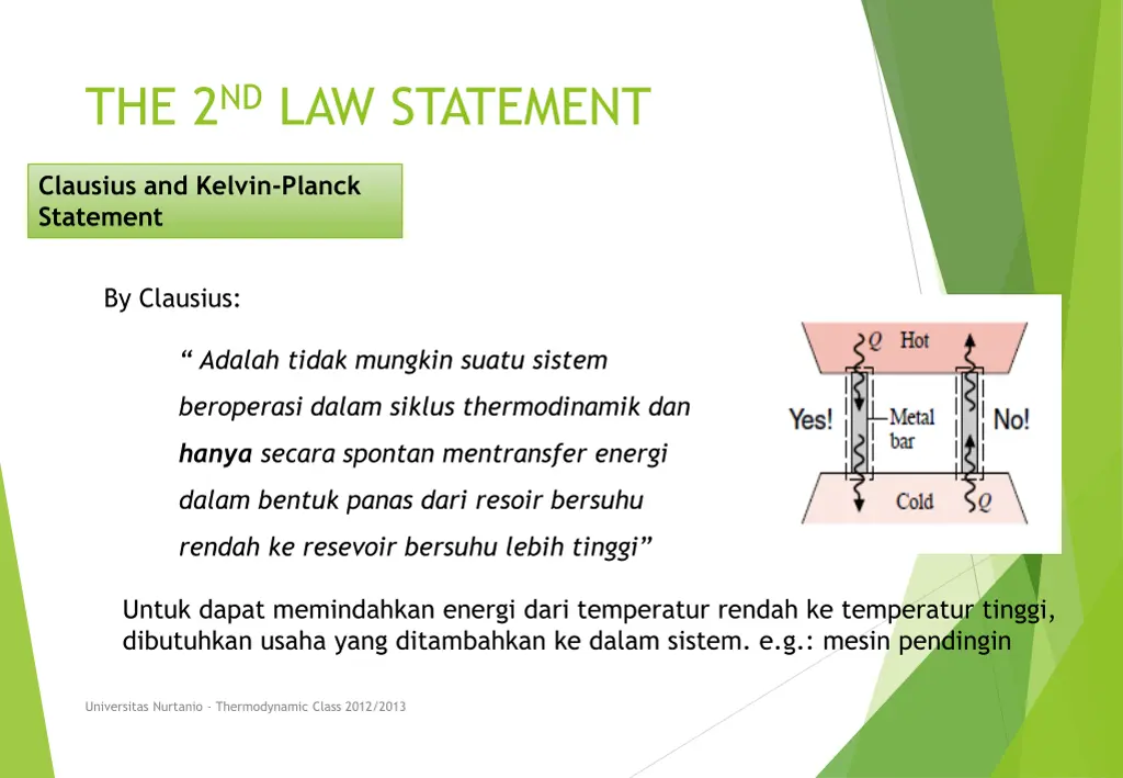 the 2 nd law statement
