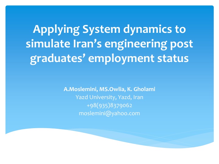 applying system dynamics to simulate iran