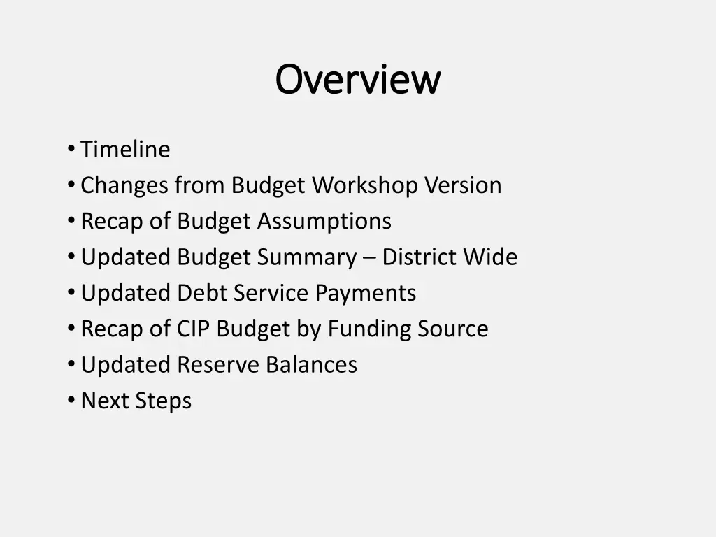 overview overview