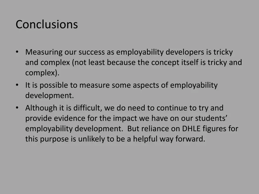 conclusions