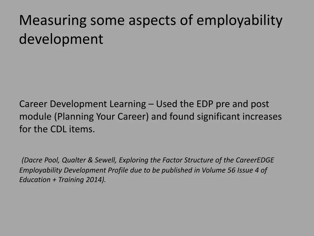 measuring some aspects of employability