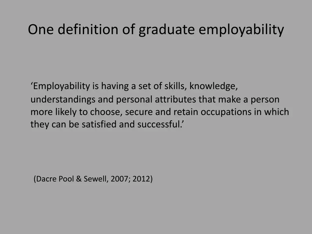 one definition of graduate employability