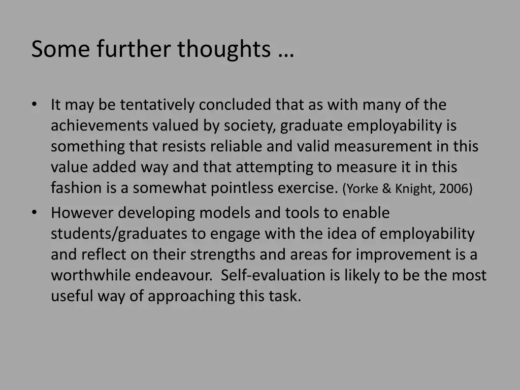some further thoughts