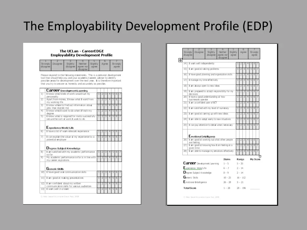 the employability development profile edp 1