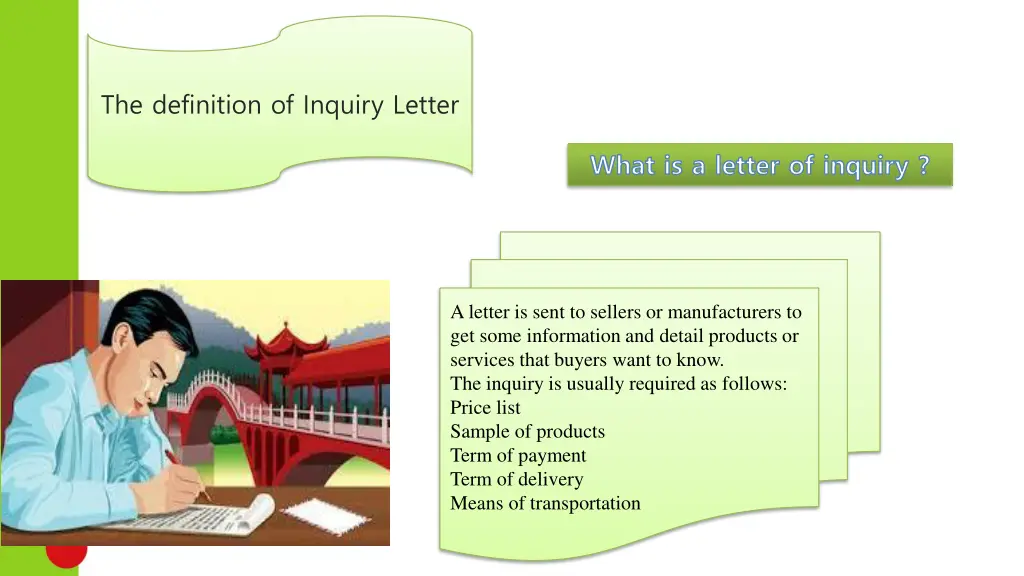 the definition of inquiry letter