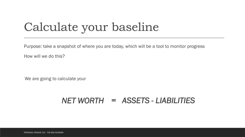 calculate your baseline