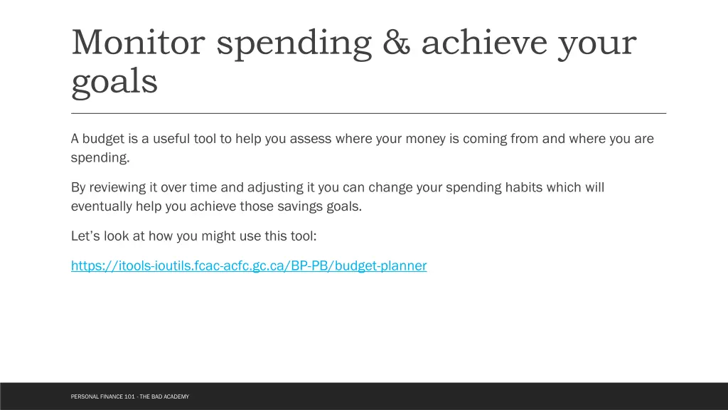 monitor spending achieve your goals