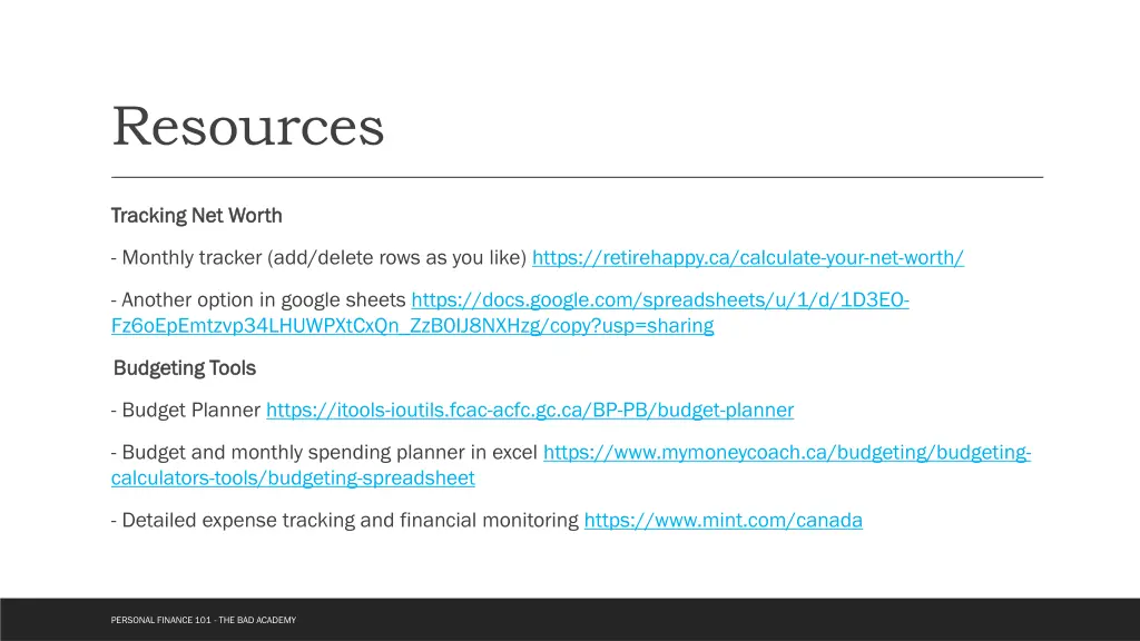 resources
