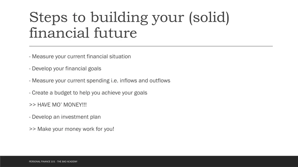 steps to building your solid financial future