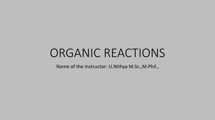 organic reactions